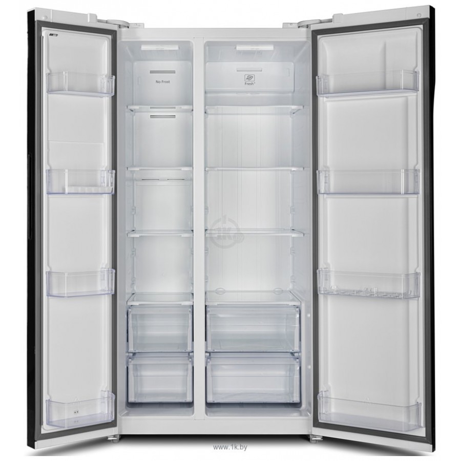 Холодильник side by side Hyundai CS6503FV (белое стекло)