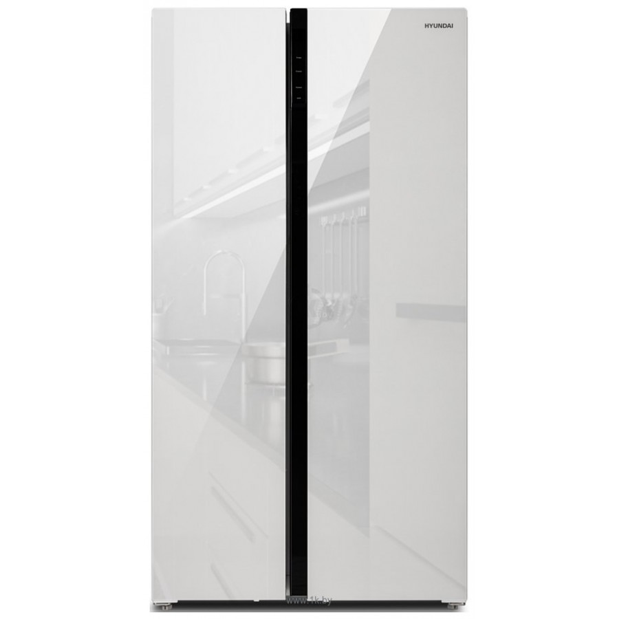 Холодильник side by side Hyundai CS6503FV (белое стекло)
