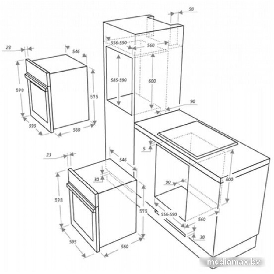 Газовый духовой шкаф MAUNFELD EOGC604RBG.MT