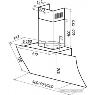 Кухонная вытяжка MAUNFELD Sky Star Chef 90 (белый)