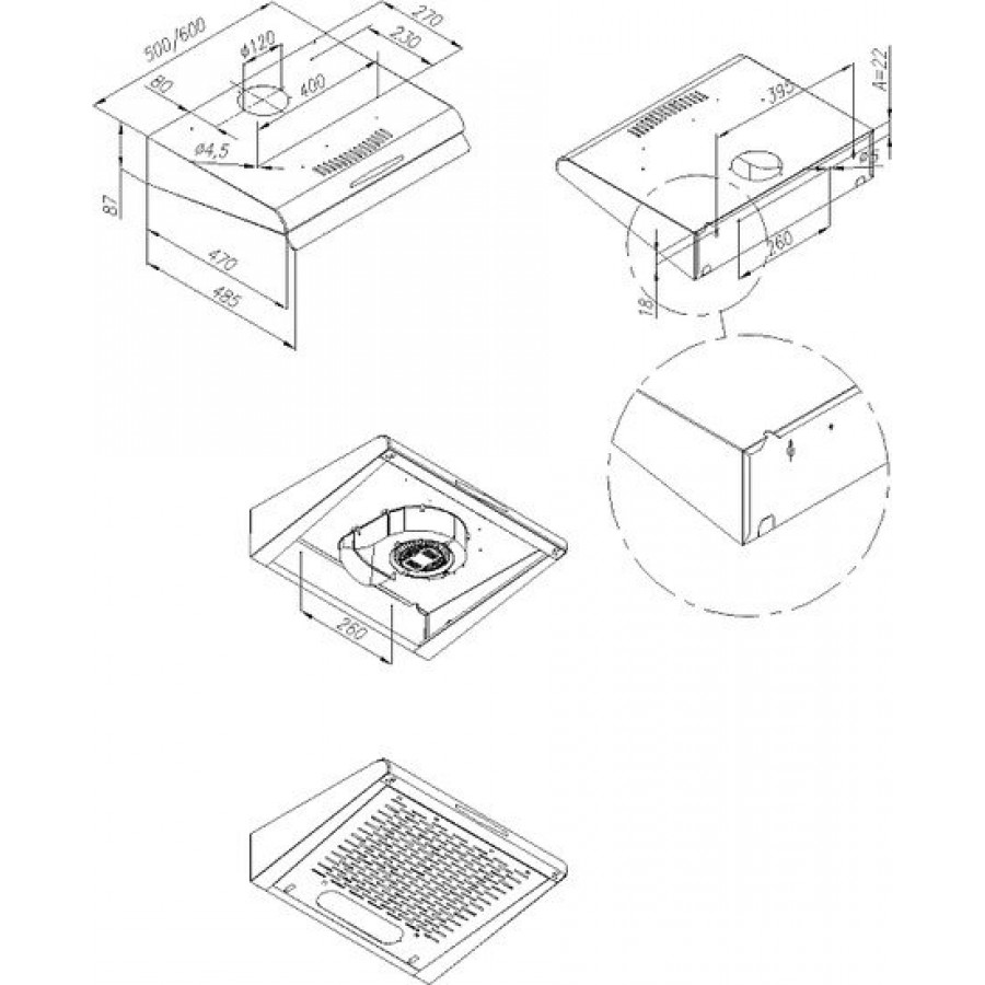 Кухонная вытяжка MAUNFELD MPA 50 (нержавеющая сталь)