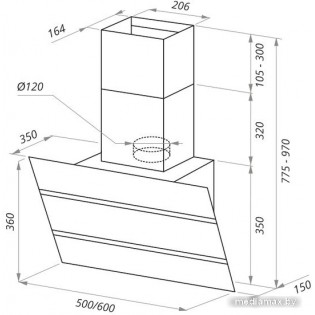 Кухонная вытяжка MAUNFELD Bridge Line 60 (черный/вставка сатин)