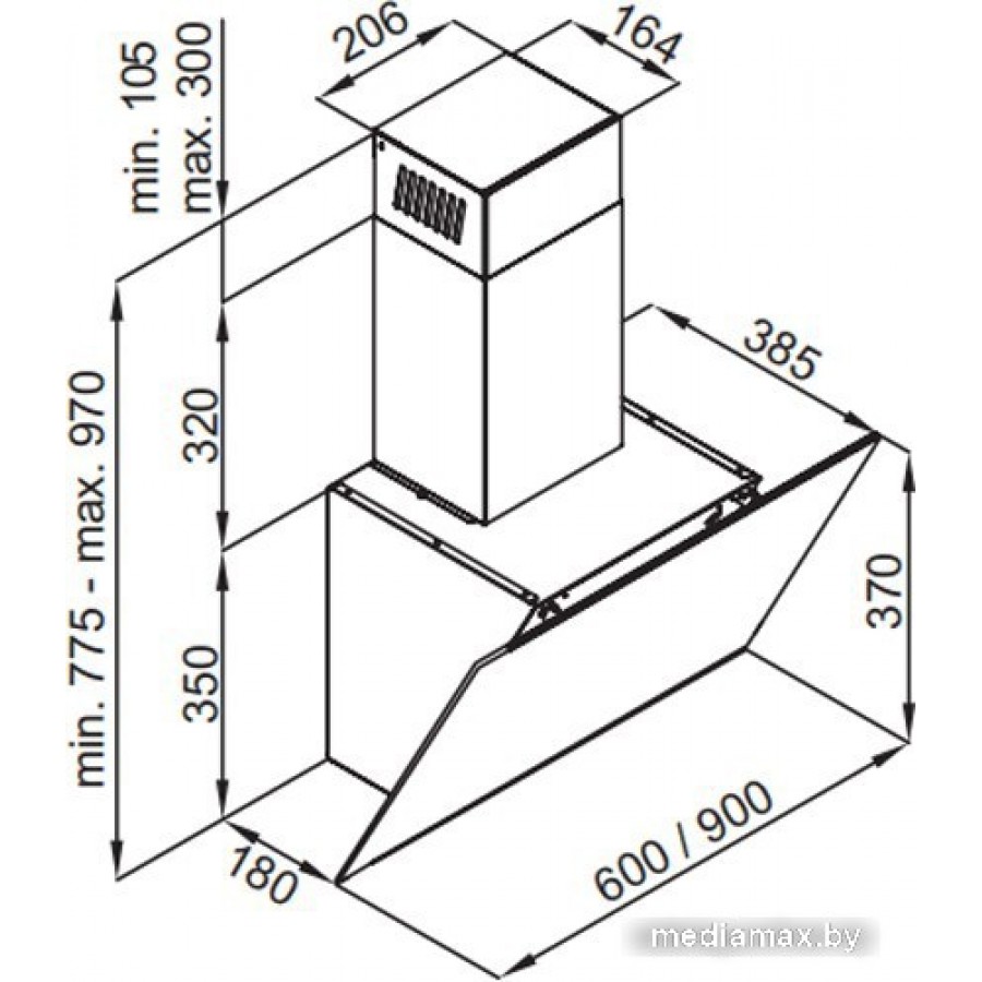 Кухонная вытяжка MAUNFELD Aurora 60 (черный матовый)