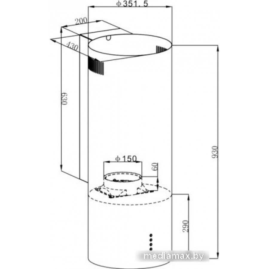 Кухонная вытяжка HOMSair Art 1050WL 35 (черный)