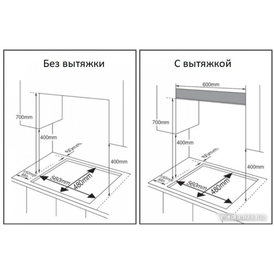 Варочная панель Weissgauff HGG 6445 BL Volcano Burner