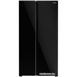 Холодильник side by side Hyundai CS5003F (черное стекло)