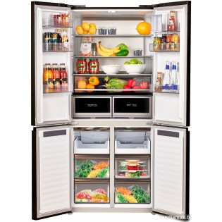 Четырёхдверный холодильник MAUNFELD MFF190NFDBG